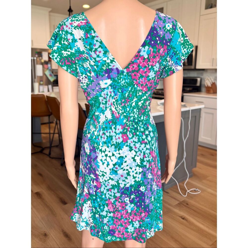 Rails Gigi Dress Bright Floral Flutter Sleeve Coastal Resort Vacation Small - Picture 5 of 8